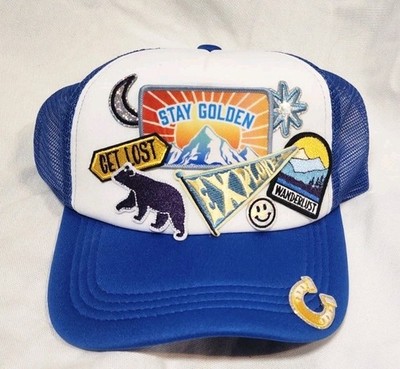 Stay Golden Get Lost Mountain Lover Custom Trucker Explore Hat - NWOT