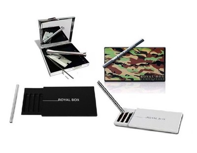 Royal Box Set Bausatz. Dezenter Reisepulverspender im Taschenformat mit Metallröhre