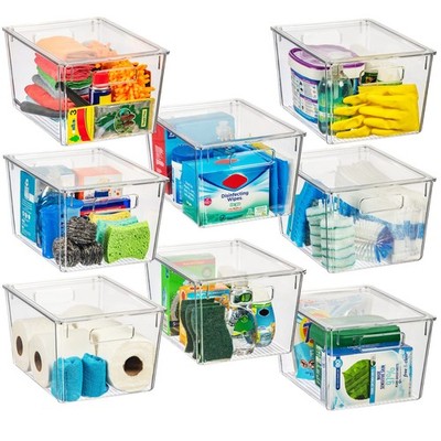 Plastic Storage Bins with Lids X-Large   Perfect Kitchen Organization, Desk O...