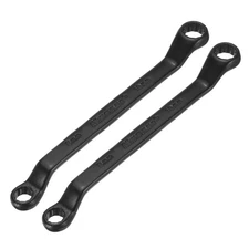 2pcs 45 Degree Offset Box End Wrench 8 x 10mm Metric 12 Point Double End Black
