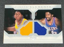 2003-04 Upper Deck Finite Elements Warmups Magic Johnson Julius Erving Game-Used