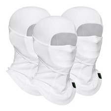 Balaclava Ski Mask 3 Pieces Full Face Cover One Size-Medium White white white