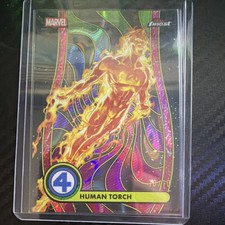 Topps Marvel Finest Fantastic 4 Human Torch Blacklight BL-03 Black #10/10 Omega!