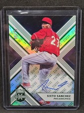 2018 Panini Elite Extra Edition Baseball Green Sixto Sanchez Auto 5/25 #99
