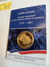 Vintage US MINT John Adams $1 PROOF COIN Second President United States