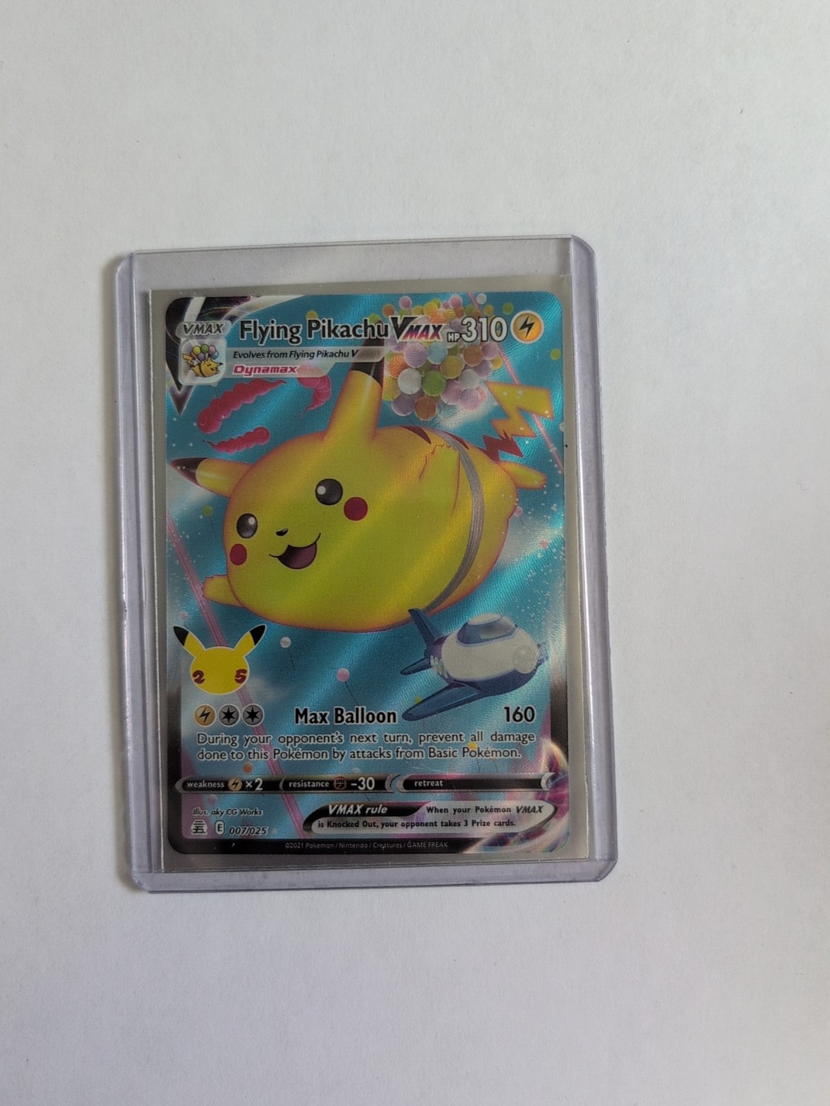 Pokemon TCG Card Flying Pikachu VMAX Celebrations 007/025 Ungraded Mint