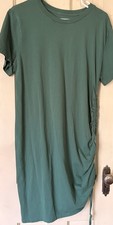 Green Universal Thread Cinched T shirt Dress Midi Large Women s