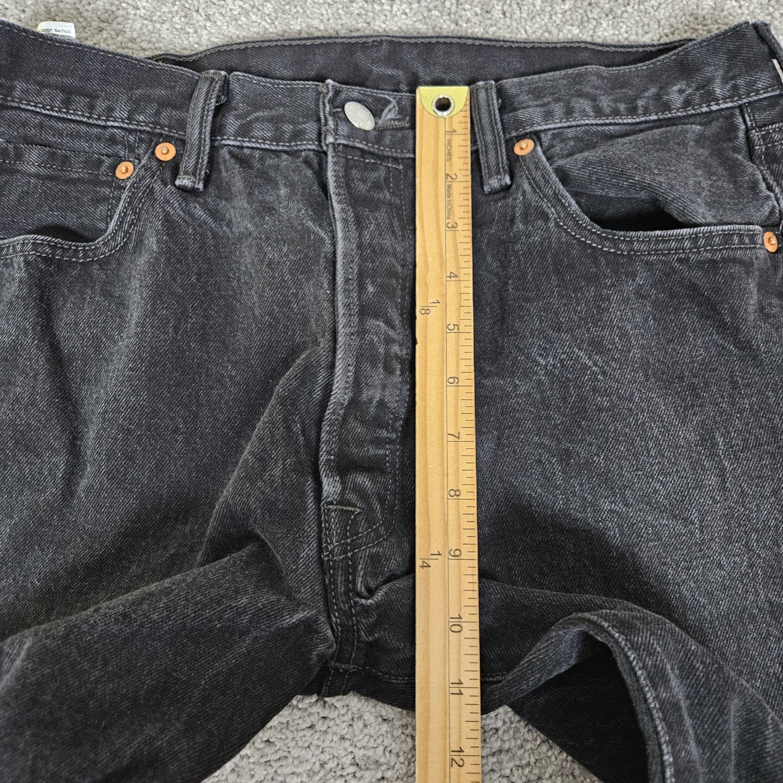 Levis 501 Jeans Mens 32X28 (Tag 36X30) Black Straight Fit Button Fly Iconic thumbnail 10