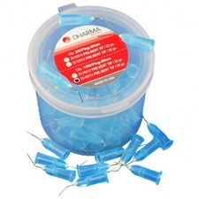 25ga Pre-Bent Needle Applicator Tips Blue 100 Pk Dental