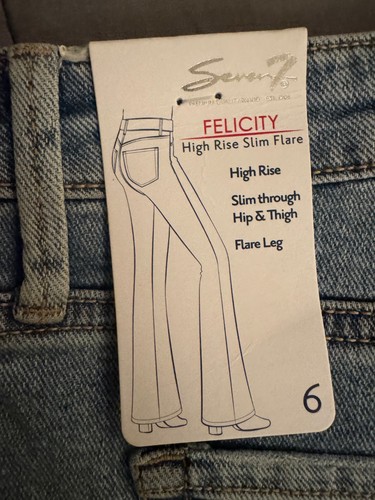 Seven7 womens jeans Slim Flare Size 6 EST 1964 New w/ tags 98% cotton 2% spandex - Picture 10 of 14