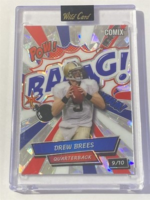 DREW BREES saints 2025 Wild Card Comix Bang! Crystal Silver 9/10 jsy #! (B2)