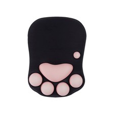Mouse Pad Wrist Support Cat Paw Mousepad Ergonomics Game Gel Filled Black