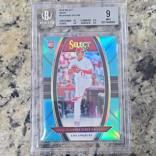2018 Panini Select Shohei Ohtani Rookie Aqua #3 Los Angeles Angels /299 BGS 9
