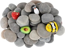 River Rocks to Paint for Arts, 2"-3" Large Flat Smooth Stones for DIY Painting