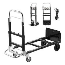 Uimoso 2-in-1 Folding Hand Truck, 500 lbs Capacity Convertible Dolly with Wheels