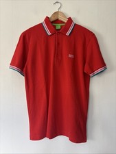 Image of Mens Hugo Boss Orange Red Polo Shirt Size S