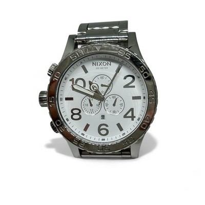 NIXON Watch 51-30 CHRONO Highpolish Silver White Japan JUNK | eBay