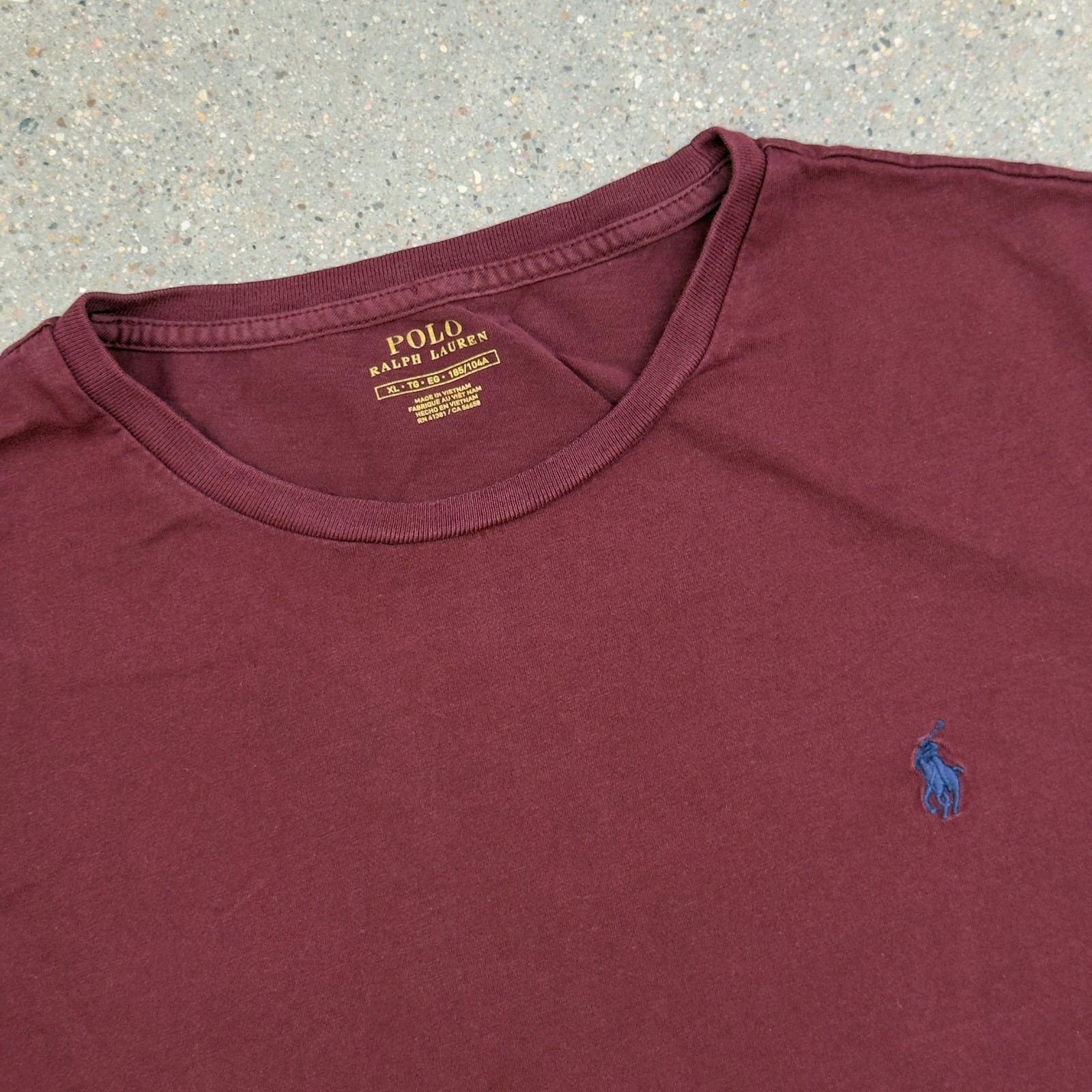 Polo Ralph Lauren camicia uomo XL marrone manica lunga girocollo grande logo pony