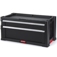 Keter Tool Box with 2 Drawers for Tool Trolley Shelf Black