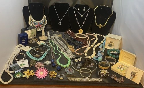 Vintage to Now Estate fashion Costume Jewelry mixed lot  wear and repurpose