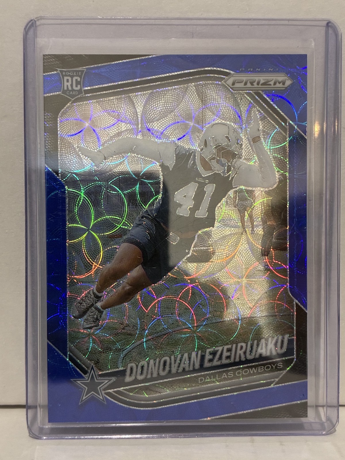2025 Panini Prizm Choice Donovan Ezeiruaku Blue Scope Rookie #/14 Cowboys #314