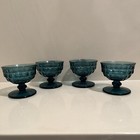 Set 4 SHERBERTS INDIANA Cube Cubist Pattern Whitehall Riviera Blue Glasses — photo 1