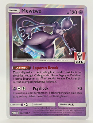 Special Pokemon TCG Indonesian Mewtwo KFC Promo 184/SM-P Near Mint