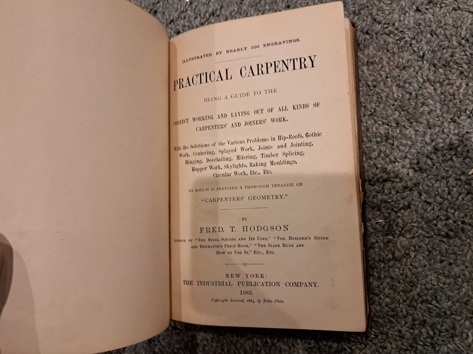 Antique Book Practical Carpentry Fred T. Hodgson 1883 eBay