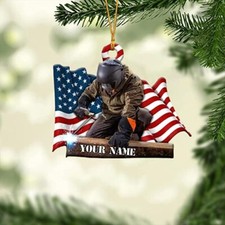 Personalized Christmas Welder Ornament with Name, Custom Welder Gifts, Welder Ch