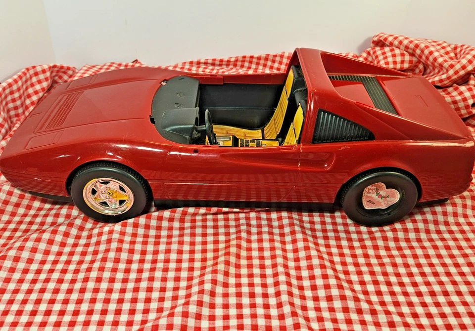 Барби красный Ferrari автомобиль винтажный 1986 Mattell неполный (отсутствуют части) - Изображение 4 из 4