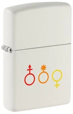 Zippo Lighter: Gender Icons - White Matte 48884
