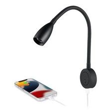 12V RV Reading Lights LED Spotlight Flexible Gooseneck with USB Charging Port