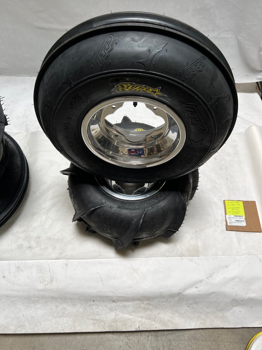 ITP SAND STAR PADDLE TIRES DWT A5 RIMS FRONT/REAR LTR450 LTZ400