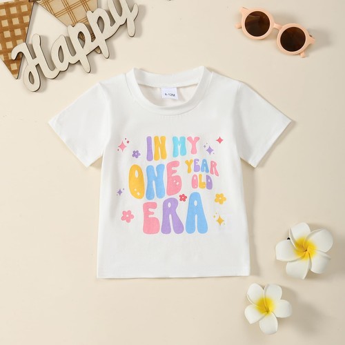 Baby Girl First Birthday Outfit 1st Birthday Shirt in My One Year Old Era Top... - Picture 2 of 7