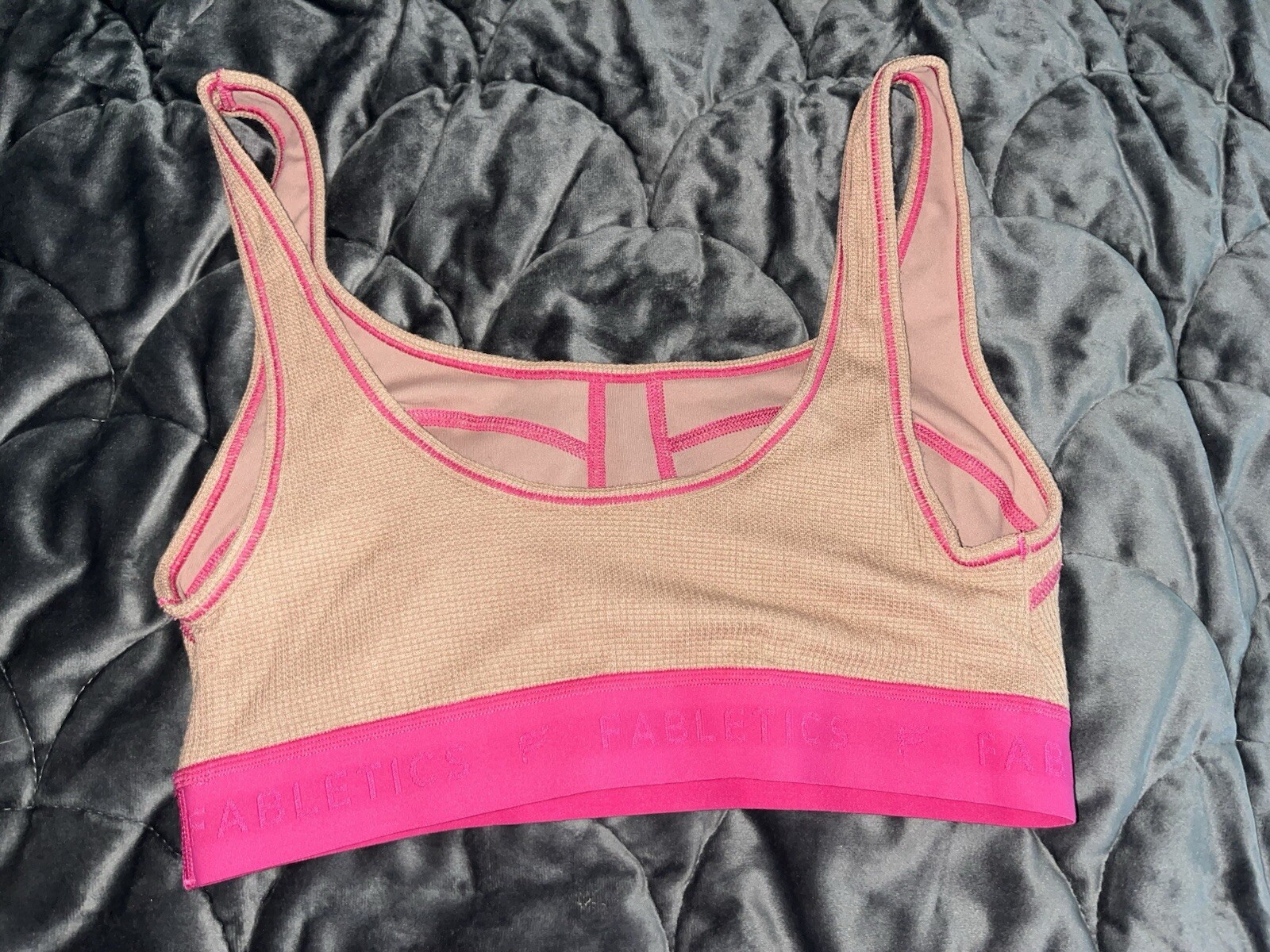 3 Piece Fabletics Waffle Outfit Bra Zip Up Hoodie Leggings Small NWT