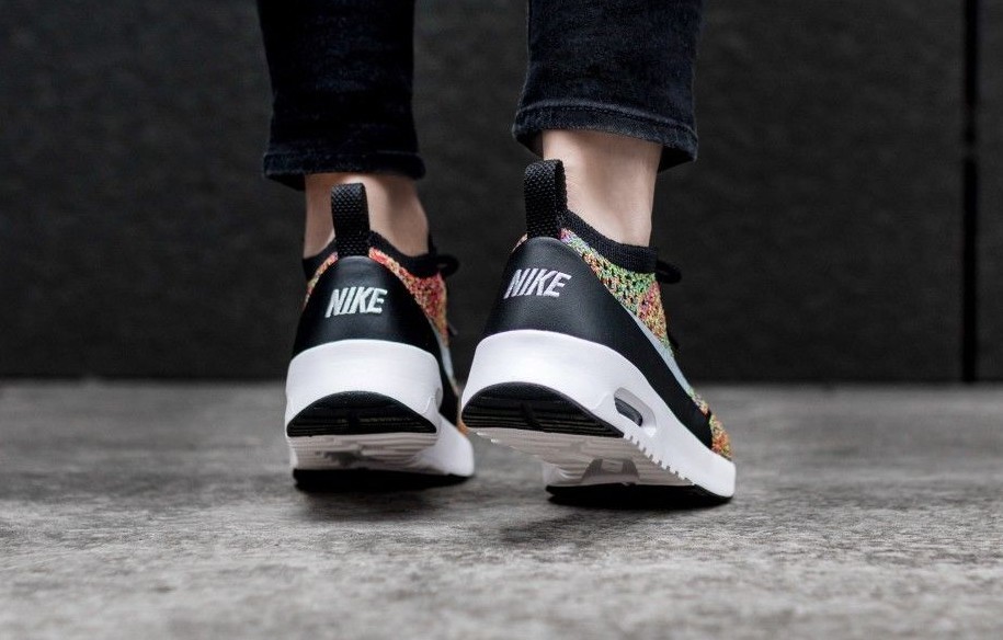 NIKE AIR MAX THEA ULTRA FK FLYKNIT "MULTI-COLOR" Rainbow Women's 8.5 Racer Shoes image 6