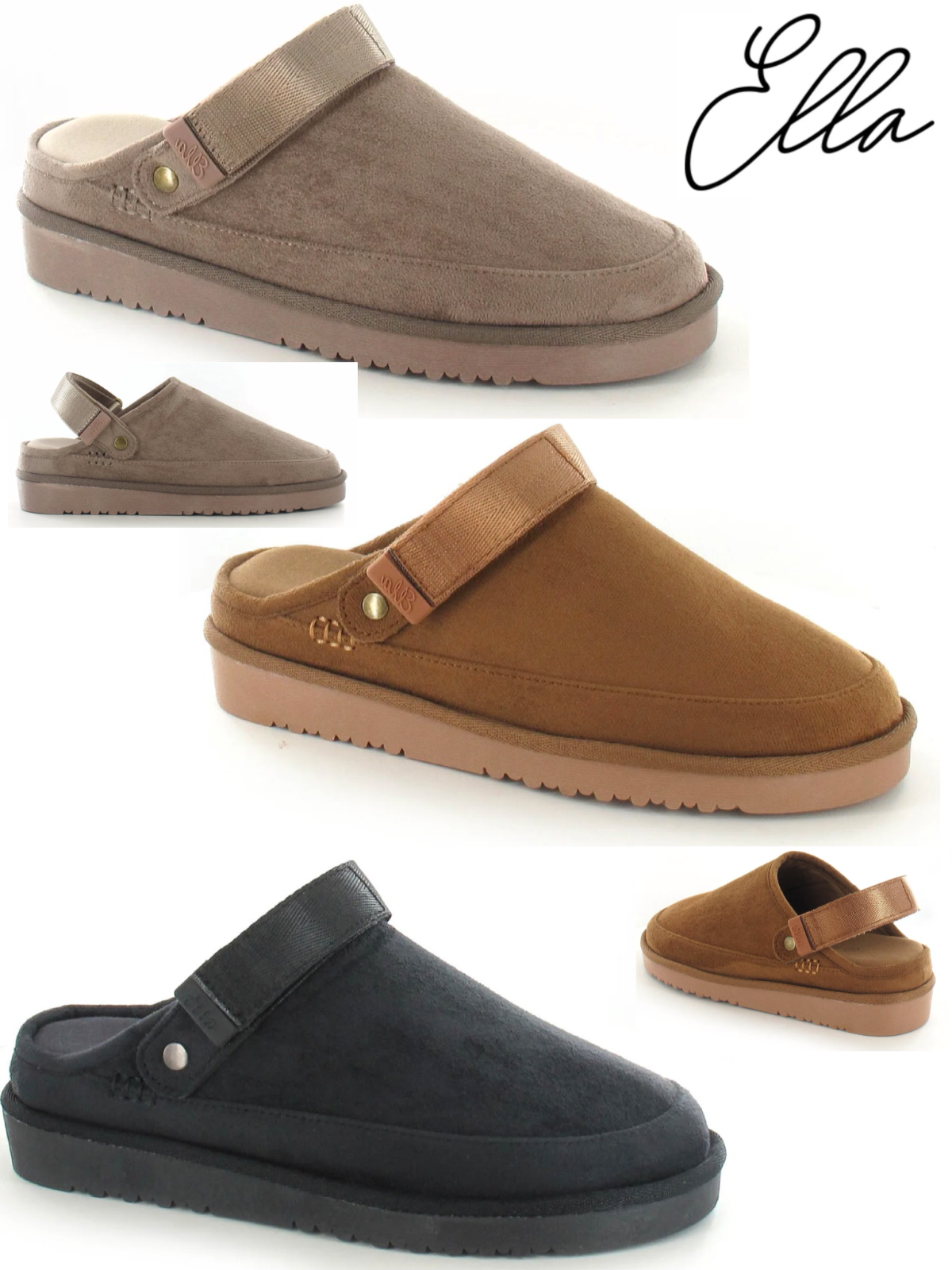 SAOLA ELLA EVIE ZOCCOLO DONNA ESTERNO NUOVO CINTURINO SLIP ON PANTOFOLE DONNA ESTATE SUOLA RIGIDA