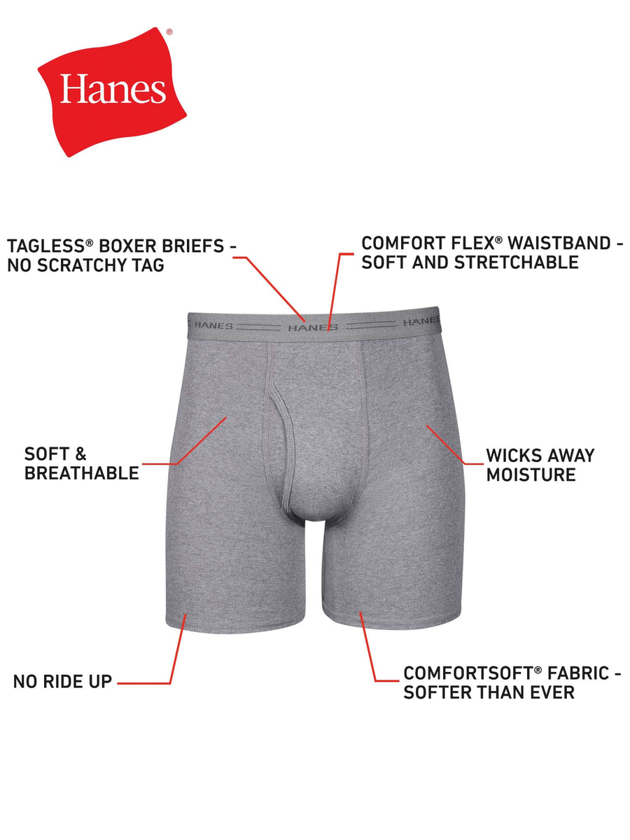Hanes Boxerslip voor heren (verpakking van 6), 6 Pack - Gestreept Diverse, 3XL