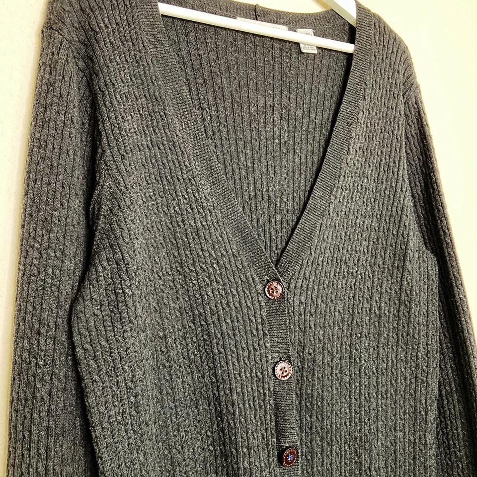 eight eight eight Cable Knit Button Up Cardigan XL - Image 2 of 4