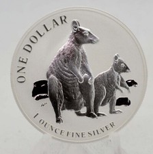 1 oz Silber 999 Känguru 2011 Kangaroo in Kapsel Australien 1 Silver Dollar