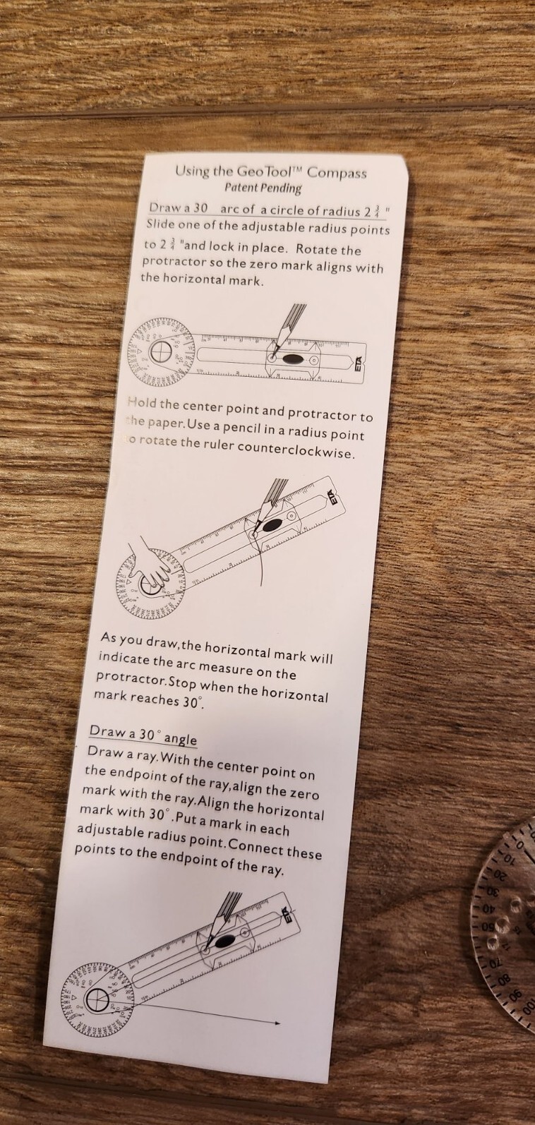 Lot of 10 GeoTool Compass by ETA Cuisenaire School Student Math Ruller