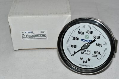 #ad NEW Stark Industries 46S 7500 C 4#x27;#x27; 1 4#x27;#x27; NPT Pressure Gauge 7500 PSI $92.98