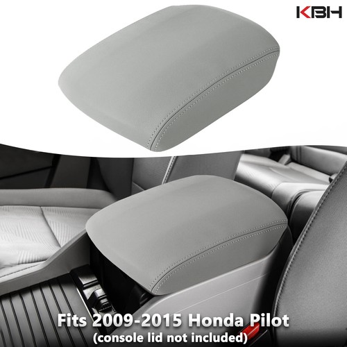Center Console Cover For Honda Pilot Accessories 2023 2024 2025 Leather Car Armrest Arm Rest Box Lid Middle Console Seat Cover Protector Black Stitches 2