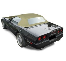 Fits Chevy Corvette 1986-1993 Convertible Soft Top With Plastic Window Tan Vinyl