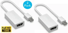 2x Thunderbolt Mini Display Port To HDMI Adapter for Apple MacBook Air Pro White