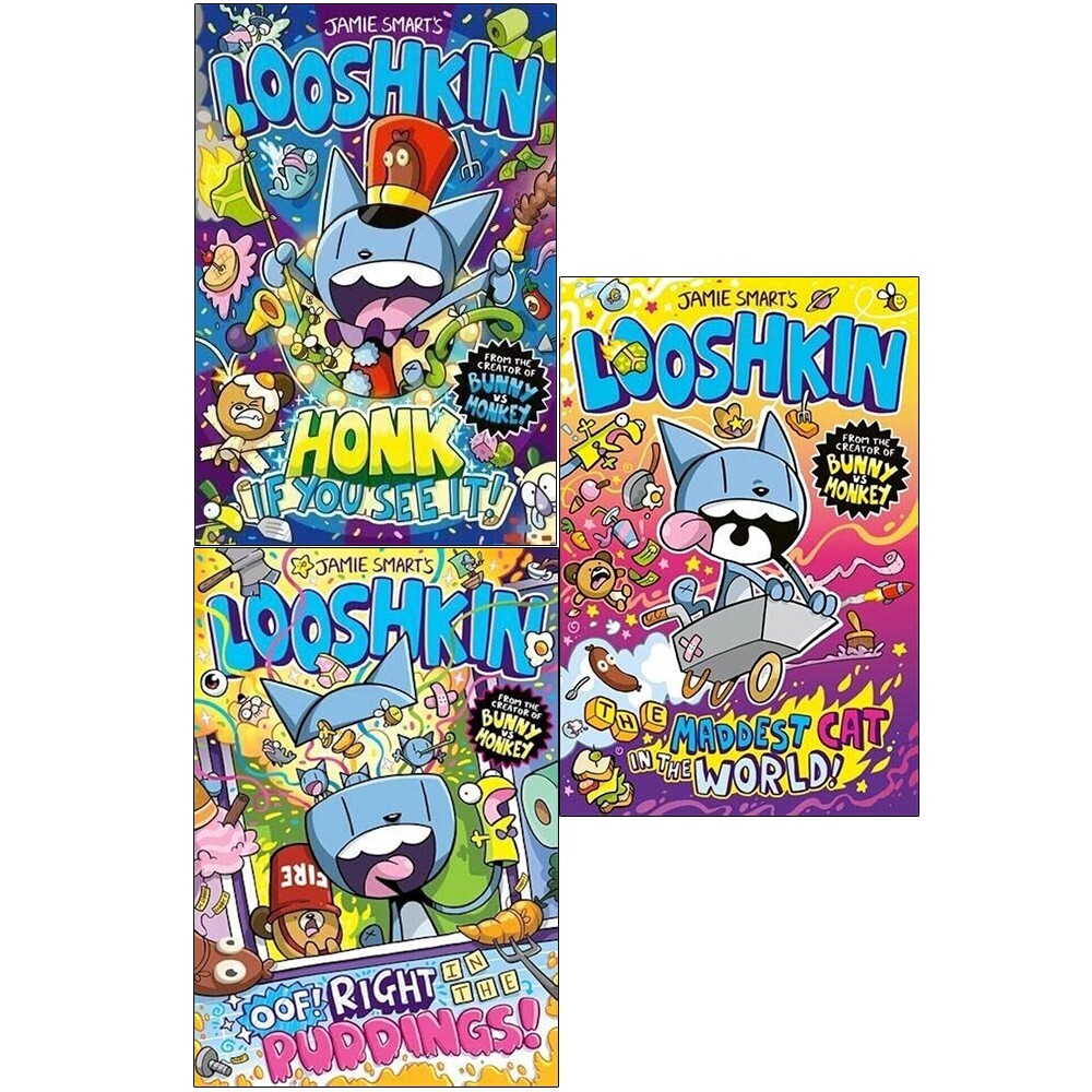 Looshkin Series Collection 3 Books Set by Jamie Smart Oof! Right in the Puddings