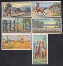 Six 1915 AUSTRALIA Trade Cards Termites Nest Queensland Breaking Horse Bush Stat