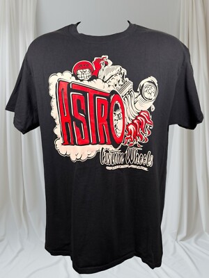 Astro Custom Wheels Gardena Ca NHRA Drag Racing Black Short Sleeve T-Shirt L