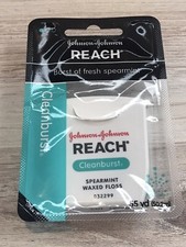Sealed Reach Dental Floss Waxed Cleanburst Spearmint 55yds Johnson Johnson NOS
