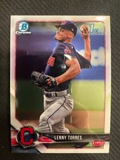 2018 Bowman Draft Chrome - Lenny Torres ( Indians ) 1st Rookie #BDC-8